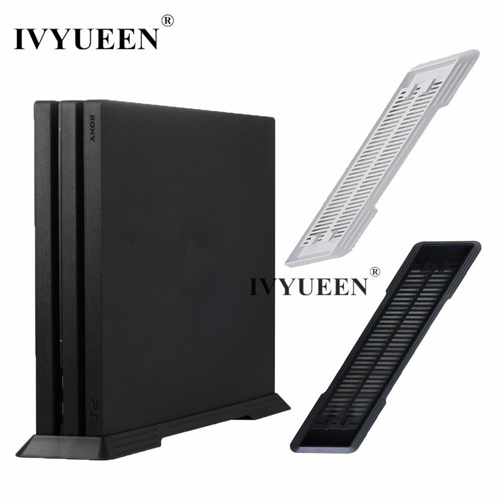 IVYUEEN Black / White Anti-Slip Vertical Stand Dock Mount Cradle Holder For Sony Play Station 4 PS4 Pro Console Game Accessories