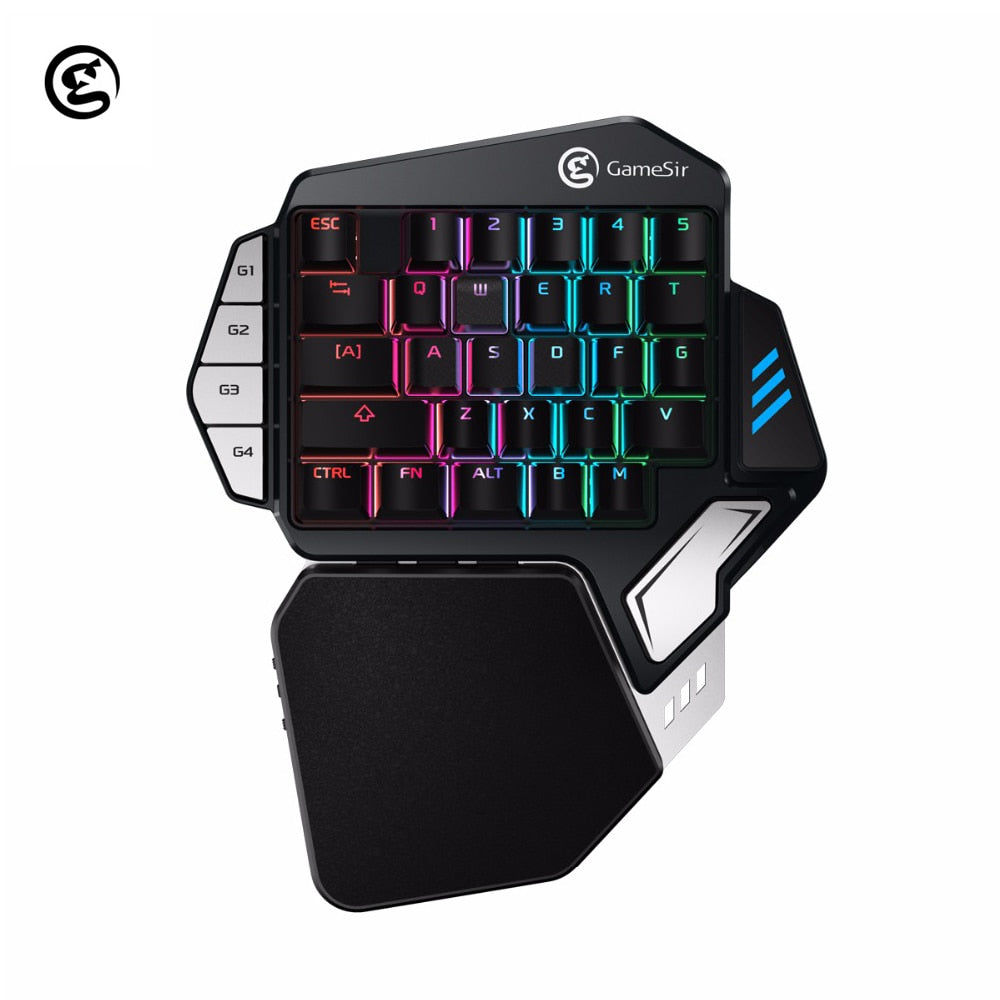 GameSir Z1 Gaming Keyboard for PUBG Mobile FPS games AoV,Mobile Legends, One-handed Cherry Kailh Blue switch keyboard/BattleDock